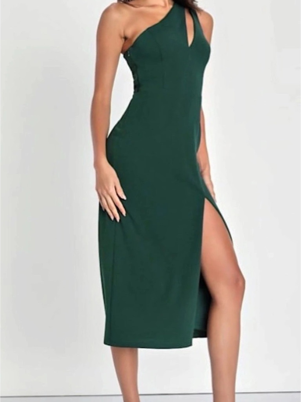 Lulus Enchanted Energy Emerald Green One-Shoulder Maxi Dress Green One-Shoulder